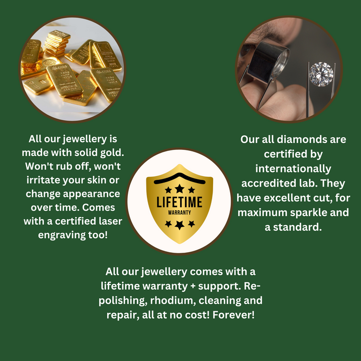 Round Moissanite Diamond Line Bracelet in Solid Gold