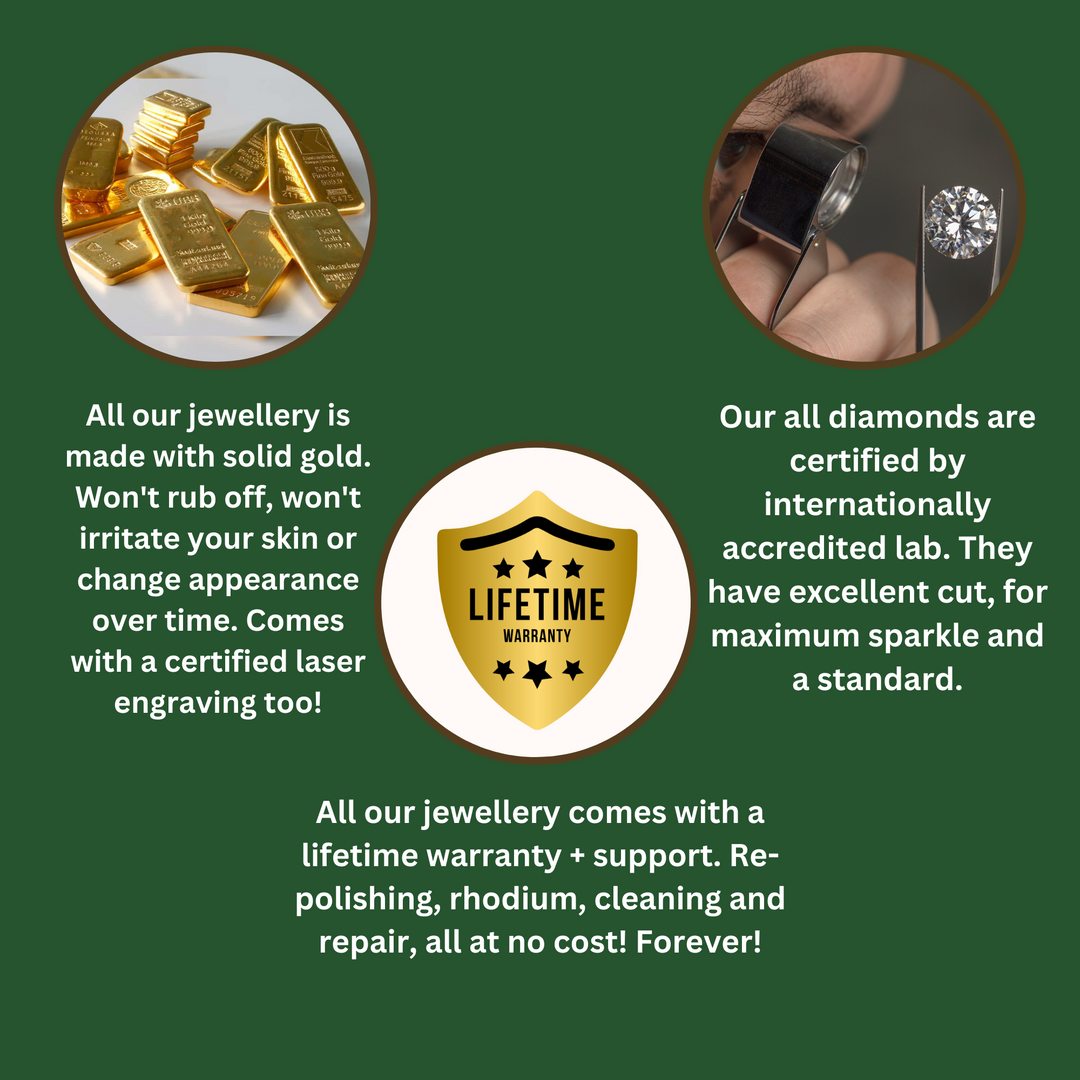 Emerald F-VS2 Lab Grown Diamond 5 Stone Wedding Band in Solid Gold