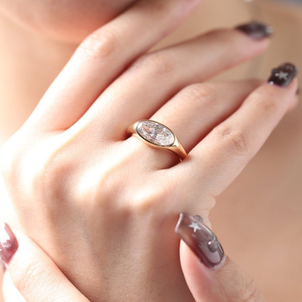 Large Moissanite Ring
Vintage Style Solitaire
Unique Oval Engagement Ring
Modern Vintage Jewelry
