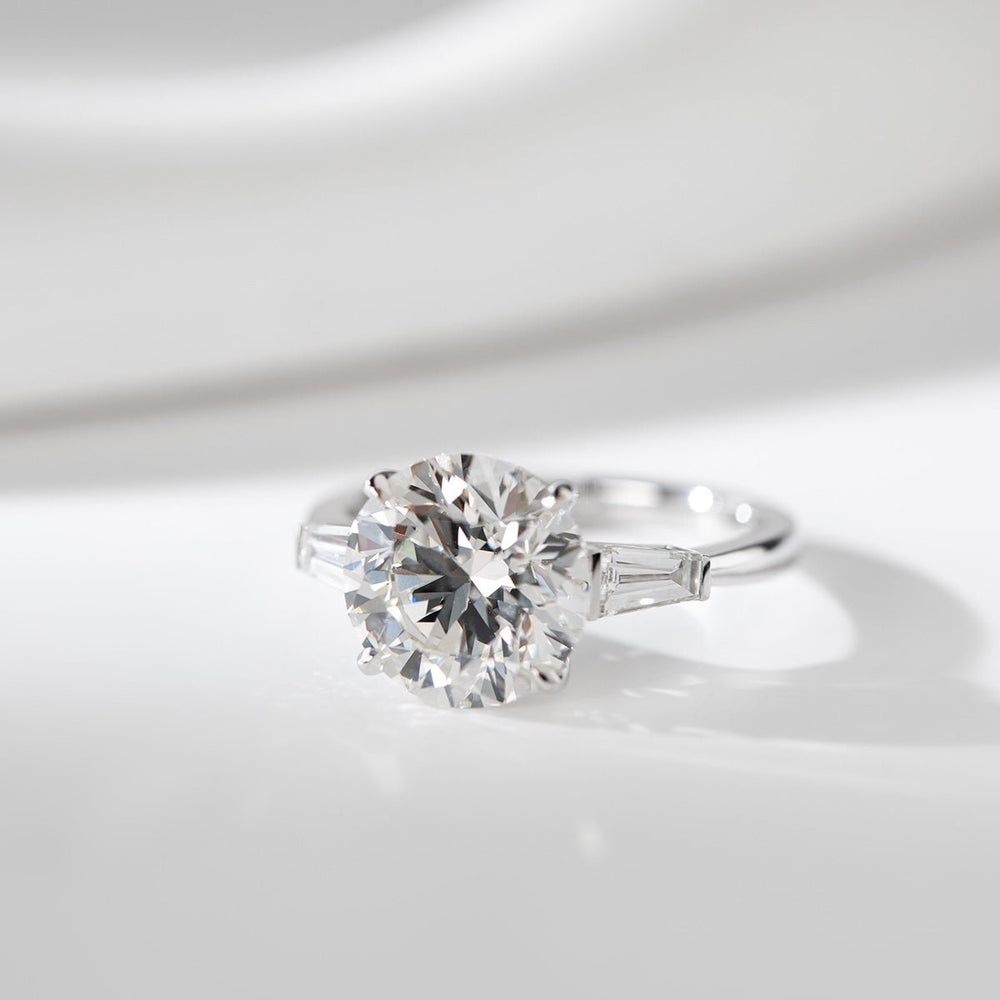 5 Carat Vintage Round Diamond RingLarge Old European Cut Engagement Ring4.5ct OEC Lab Grown Diamond