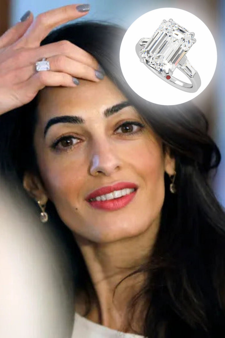 14.0CT Emerald Cut Diamond Amal Clooney Inspired Engagement Ring