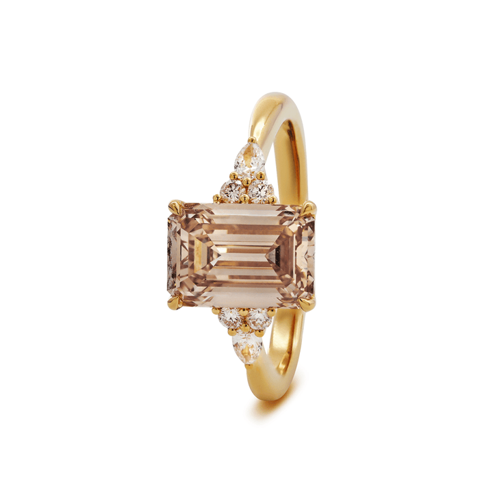 2.5 Carat Engagement RingRare Brown DiamondLuxury Bridal JewelryLab Grown Brown DiamondStep Cut Diamond RingChampagne Emerald CutStatement Bridal RingArt Deco Brown DiamondRose Gold Brown Diamond