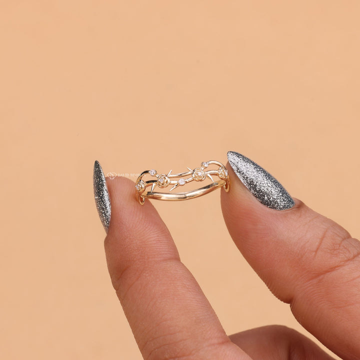 Round Moissanite Band
Nature Inspired Band
Flower Wedding BandRound Cut Moissanite
Floral Diamond Band
Moissanite Flower Ring
