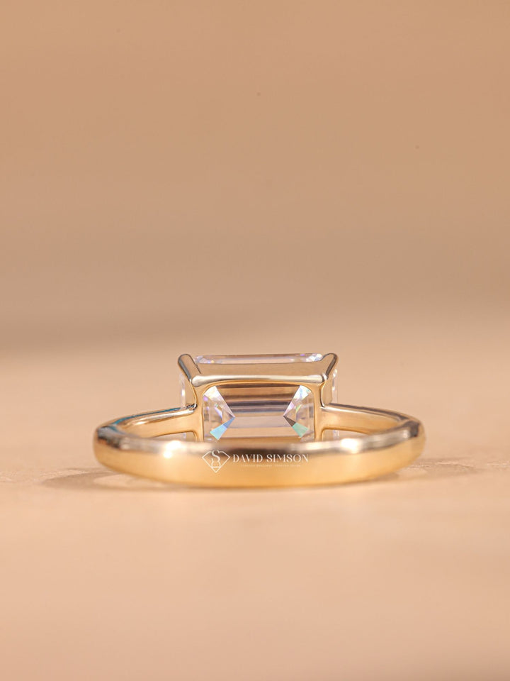 Buy oval East-West diamond ring, Emerald cut East-West diamond ring, Exclusive East-West diamond rings, GIA certified East-West rings, East-West engagement rings under $2000, Buy East-West ring with matching band, 