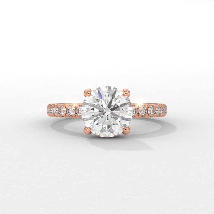 Pave moissanite rings, Custom pave diamond rings, Heart shape pave rings, Best pave rings for proposals.