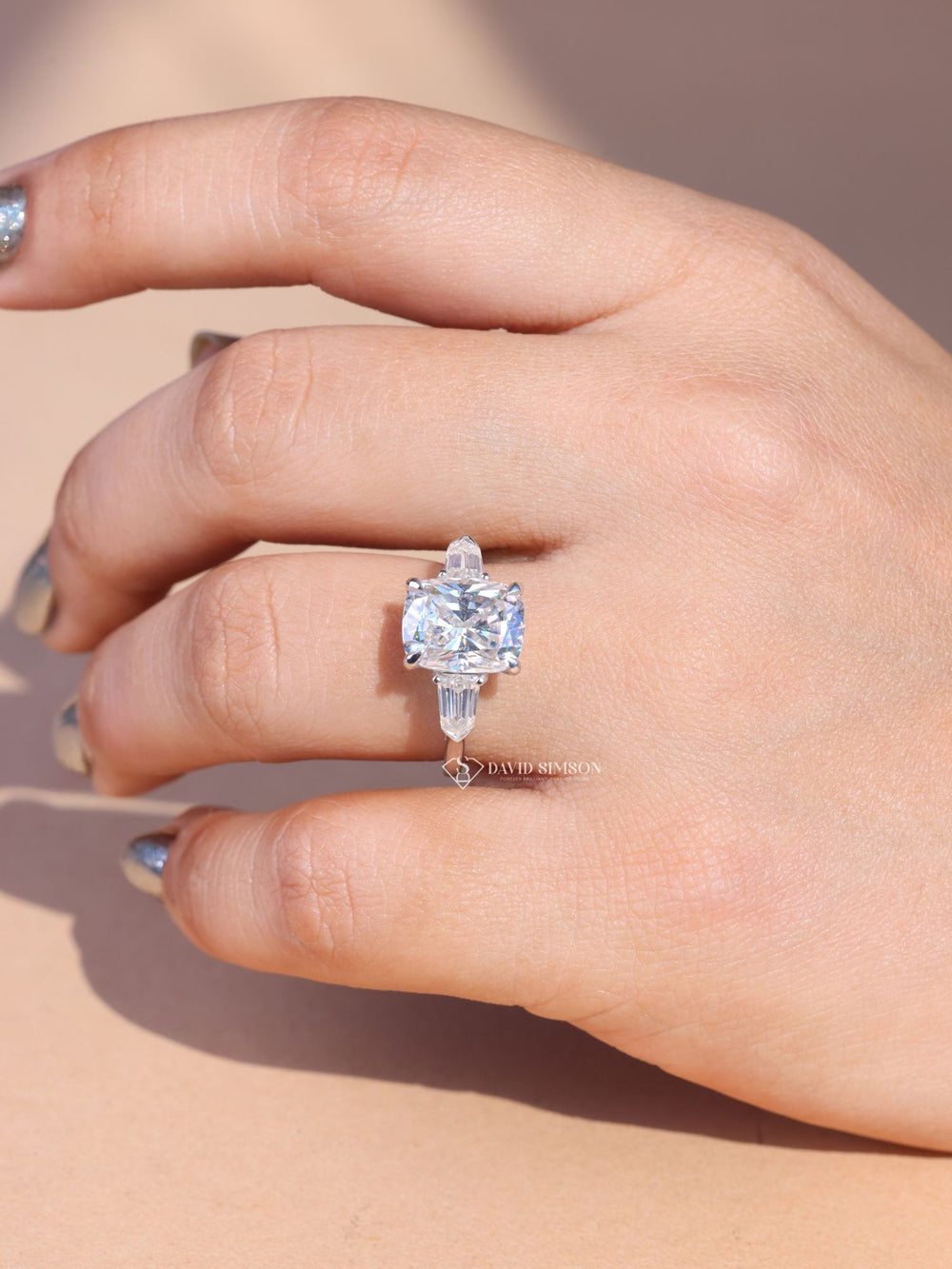 Cushion vintage engagement ring, Cushion classic engagement ring, Cushion modern engagement ring, Cushion three-stone engagement ring, Cushion side stone engagement ring, 