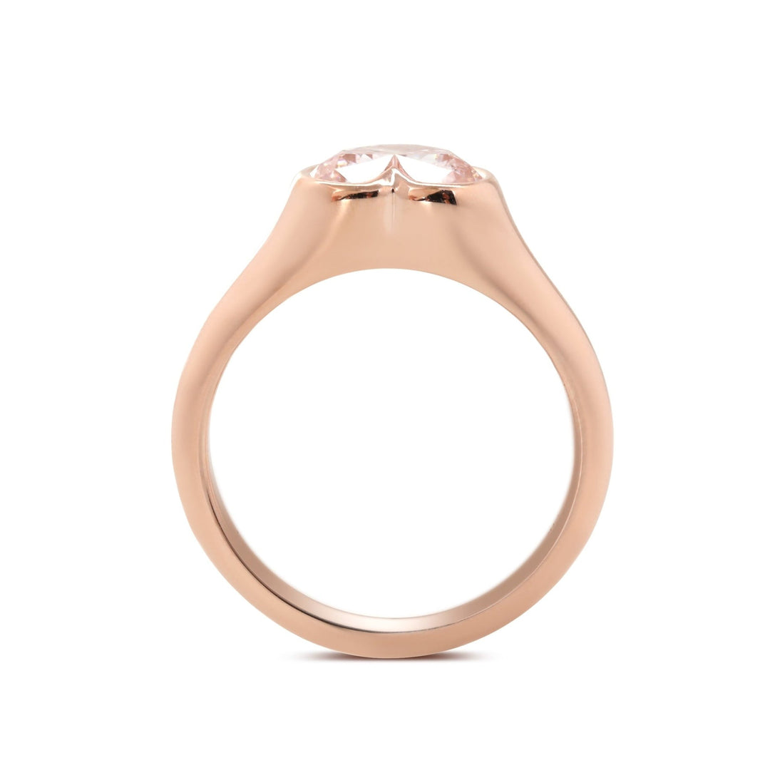 Romantic Bridal Jewelry
Pink Gemstone Ring
Heart Shaped Bezel
Low Profile Heart Ring
Gold Heart Ring
