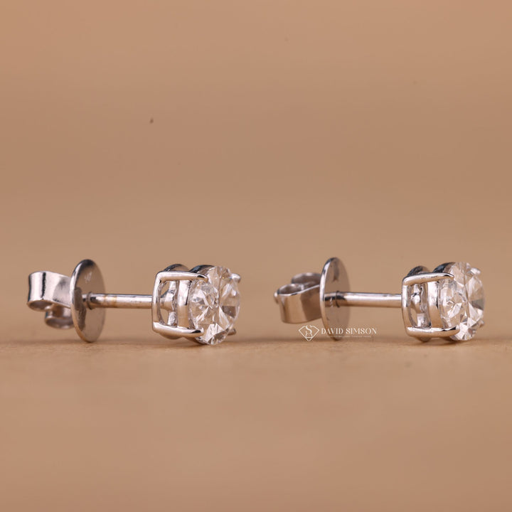 Screw Back Studs, Push Back Earrings, Luxury Moissanite Jewelry, Oval Solitaire Earrings, Daily Wear Jewelry, 