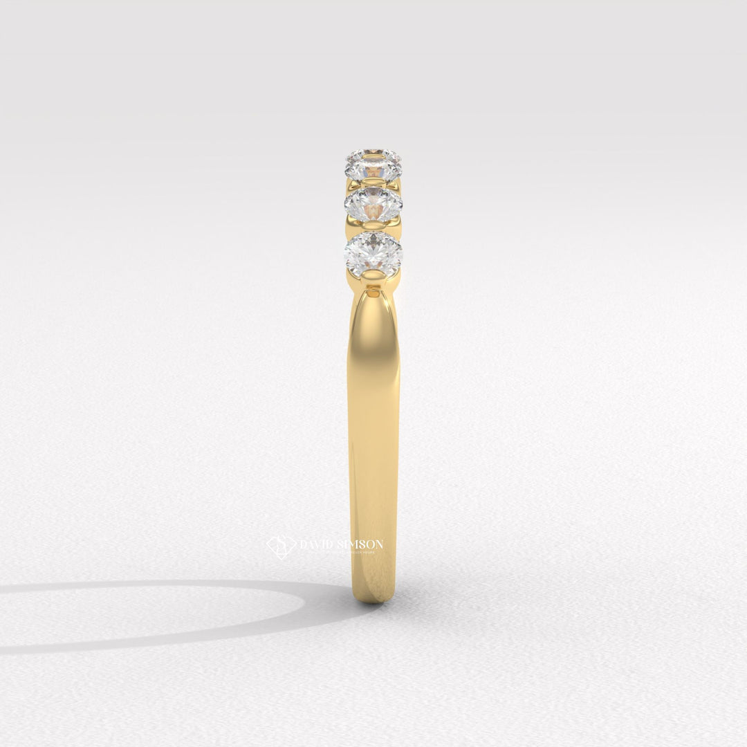 Bubble Moissanite Ring
Shared Prong Band
Prong Set Half Eternity
Dot Wedding Band

