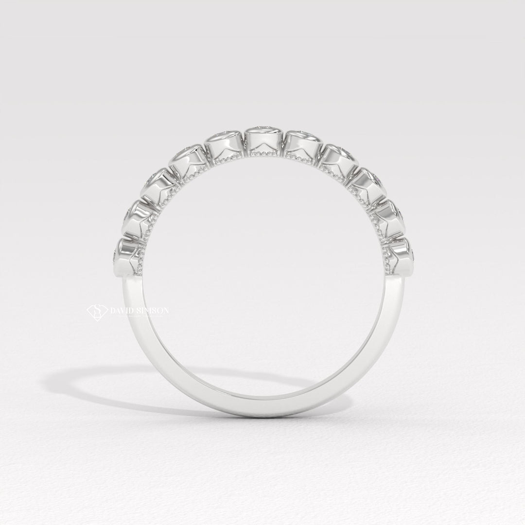 Bubble Moissanite Ring
Bezel Eternity Band
Dot Dash Ring
Bubble Stacking Ring
Moissanite Bezel Ring