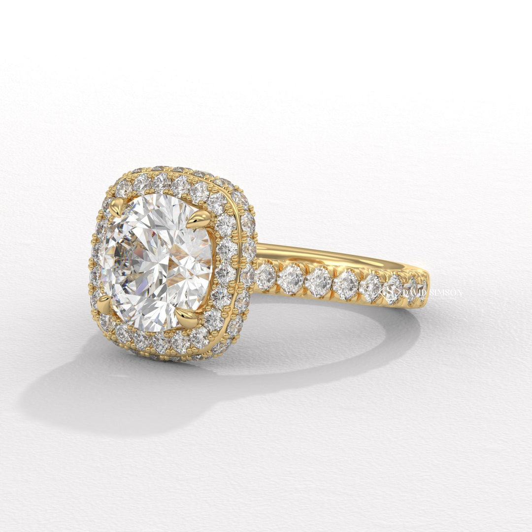 Buy princess cut double halo ring, Oval cut double halo ring, Exclusive double halo rings, 