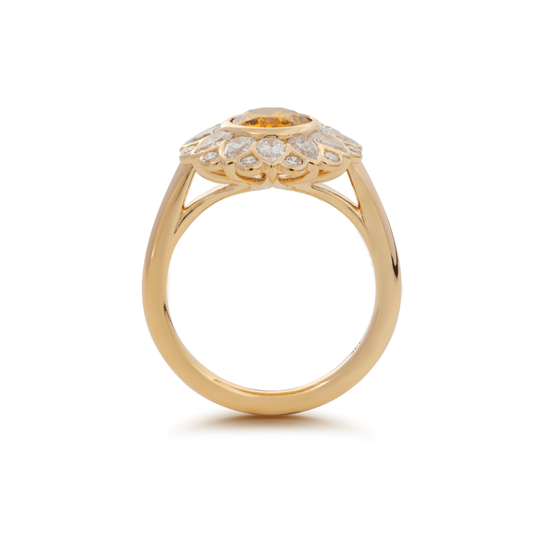 Nature Inspired Engagement RingCanary Diamond Sunflower RingYellow Lab Diamond HaloFloral Halo Engagement Ring1.5CT Yellow Diamond RingSunflower Diamond SolitaireYellow Diamond Petal RingUnique Floral Diamond RingSustainable Yellow Diamond18K Gold Sunflower RingPlatinum Yellow Diamond HaloIGI Certified Yellow Diamond