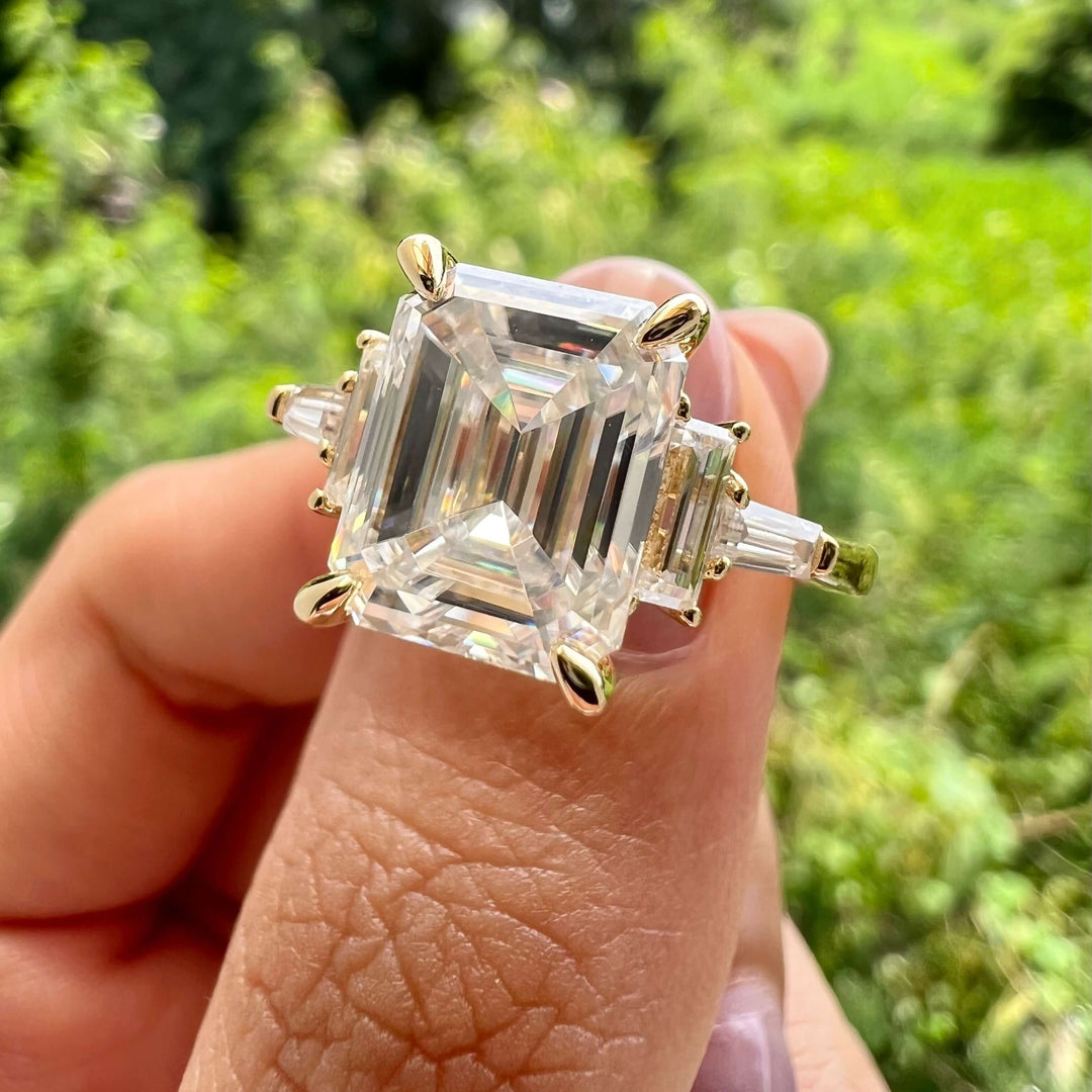 CT Emerald Cut Stone Moissanite Engagement Ring – DAVID SIMSON