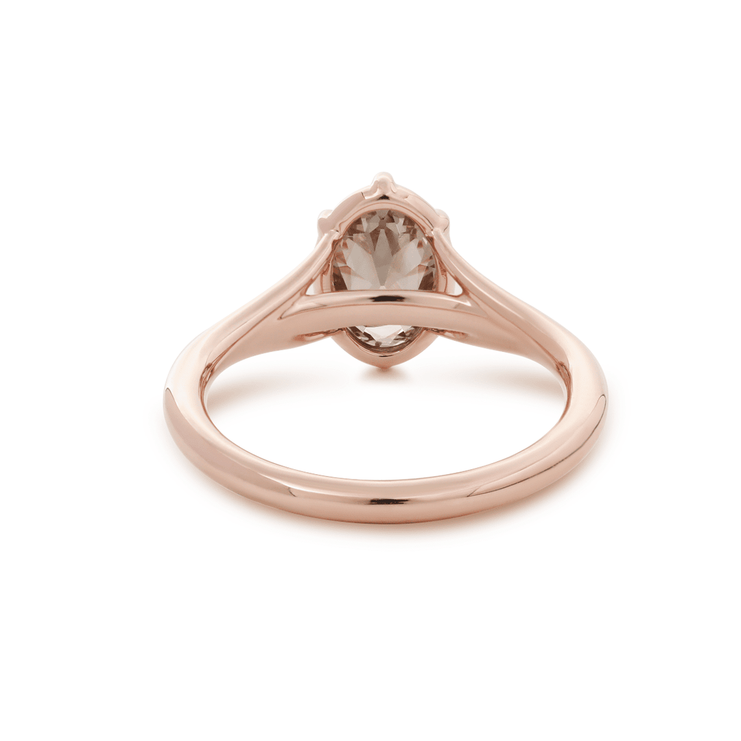 Lab Grown Brown DiamondHand Cut DiamondRare Brown DiamondOval Champagne DiamondGeorgian Style Ring