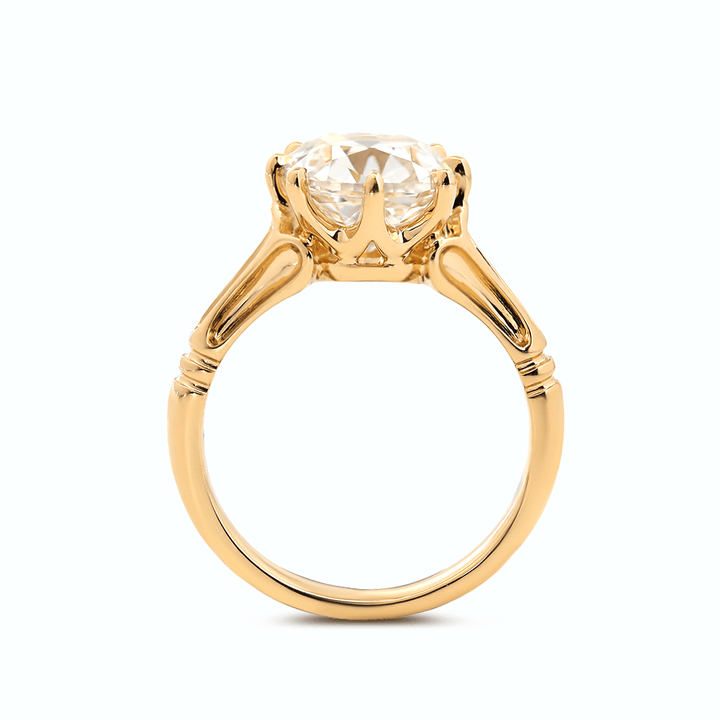 High Profile Diamond Ring
Detailed Basket Setting
Lab Grown Old Mine Cut
Statement Cushion Ring
