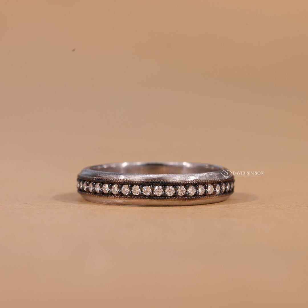 Classic Eternity, Unique Wedding Ring, Gift for Her, Statement Band, Minimalist Stack, Timeless Jewelry, Yellow Gold Band, Rose Gold Ring, 925 Sterling Silver, Sparkly Wedding Band, 
