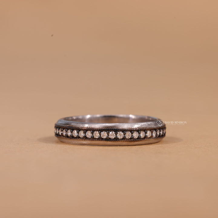 Classic Eternity, Unique Wedding Ring, Gift for Her, Statement Band, Minimalist Stack, Timeless Jewelry, Yellow Gold Band, Rose Gold Ring, 925 Sterling Silver, Sparkly Wedding Band, 
