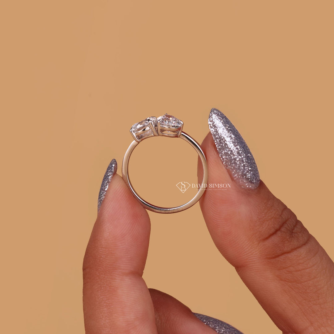 Lab Grown Moissanite, Unique Engagement Ring, Handmade Jewelry, Conflict Free Ring, Sustainable Bridal,