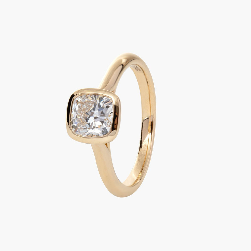 Cushion Bezel Solitaire Ring
