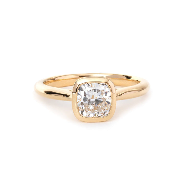 Cushion Cut Bezel Engagement Ring
