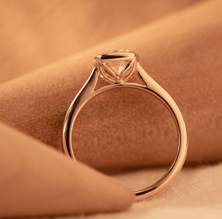 Cushion Cut Bezel Set Wedding Ring
