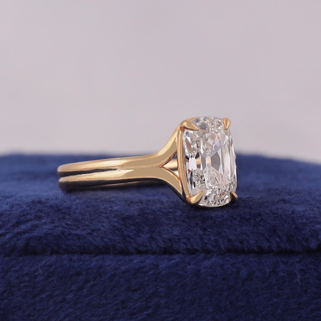 Unique Cushion Ring
Split Shank Solitaire
Custom Engagement Ring
Proposal Ring for Her
High Crown Cushion
