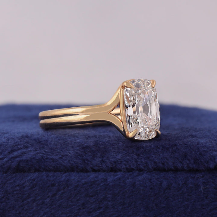 Unique Cushion Ring
Split Shank Solitaire
Custom Engagement Ring
Proposal Ring for Her
High Crown Cushion
