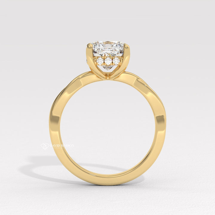 Cushion bezel engagement ring, Cushion tension set engagement ring, Cushion split shank engagement ring, Cushion channel set engagement ring, Cushion swirl engagement ring