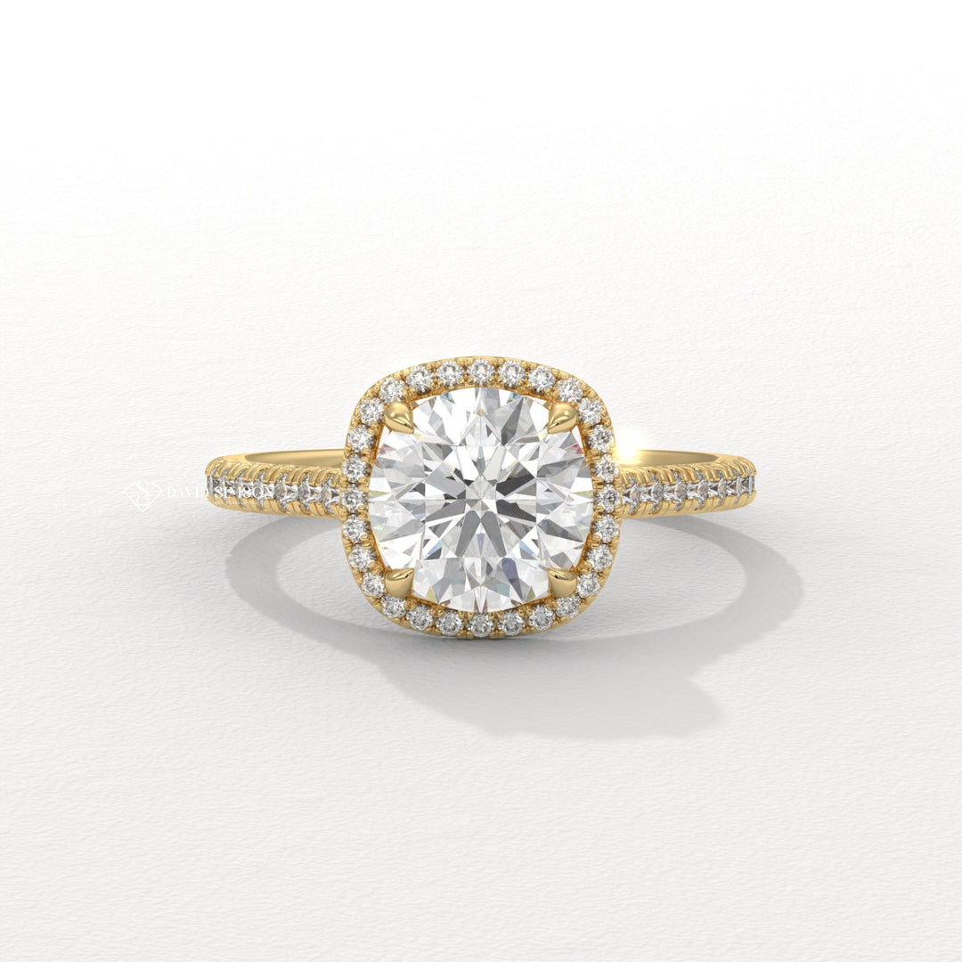 Cushion cut engagement ring, Cushion diamond engagement ring, Cushion solitaire engagement ring, 