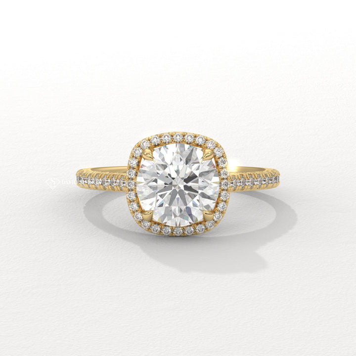 Cushion cut engagement ring, Cushion diamond engagement ring, Cushion solitaire engagement ring, 