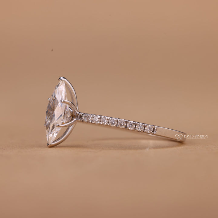 Marquise Cut Moissanite Ring
Marquise Pave Engagement Ring
Marquise Diamond Alternative
Pave Band Moissanite Ring
14K Gold Marquise Ring
