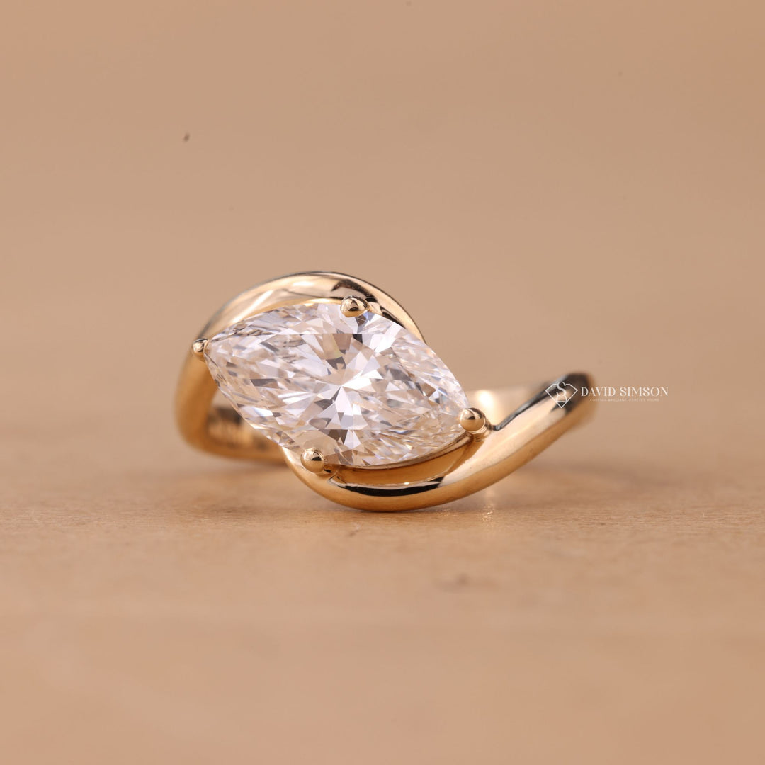 Unique Diamond Alternative
Conflict Free Engagement
Elongated Marquise Cut
Large Moissanite Ring
Custom Marquise Setting
Statement Engagement Ri