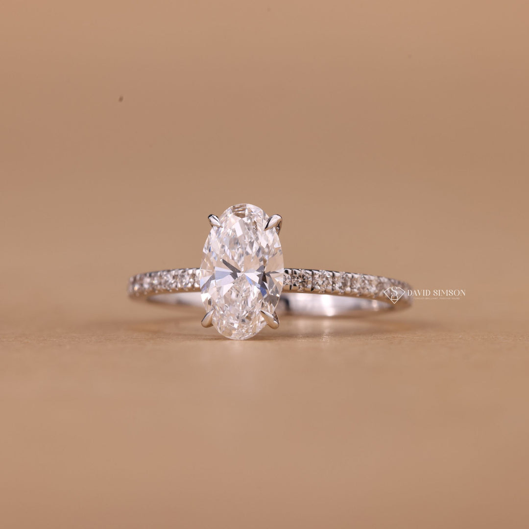 Custom Moissanite Ring, Alternative Engagement Ring, Classic Oval Ring, Crushed Ice Oval, Promise Ring for Women,