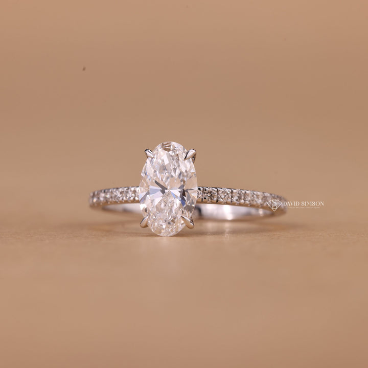 Custom Moissanite Ring, Alternative Engagement Ring, Classic Oval Ring, Crushed Ice Oval, Promise Ring for Women,
