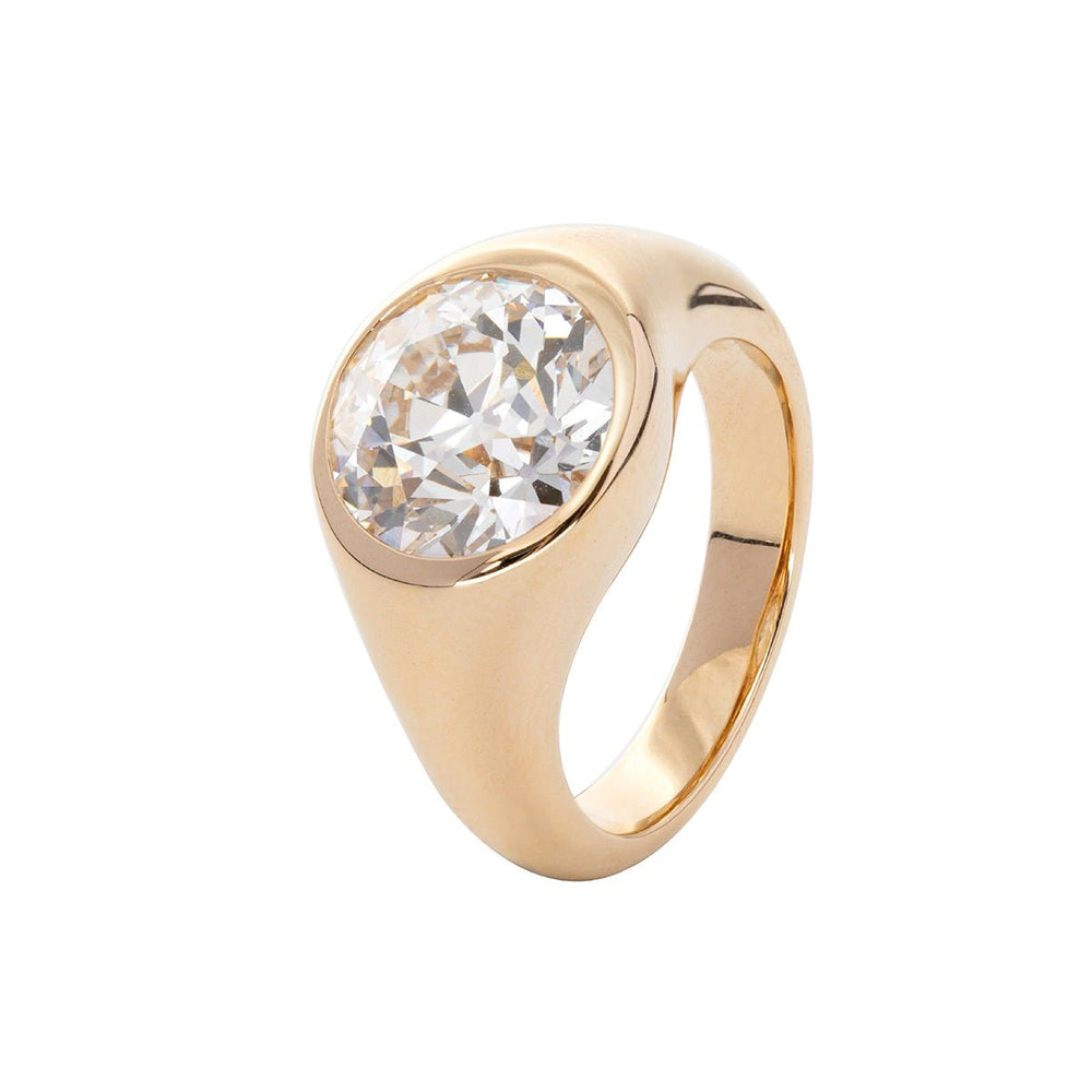 Yellow Gold Bezel SolitairePlatinum Antique Bezel RingUnique Handcrafted Engagement RingDeep Fire Diamond CutMinimalist Antique StyleCustom Vintage Engagement Ring