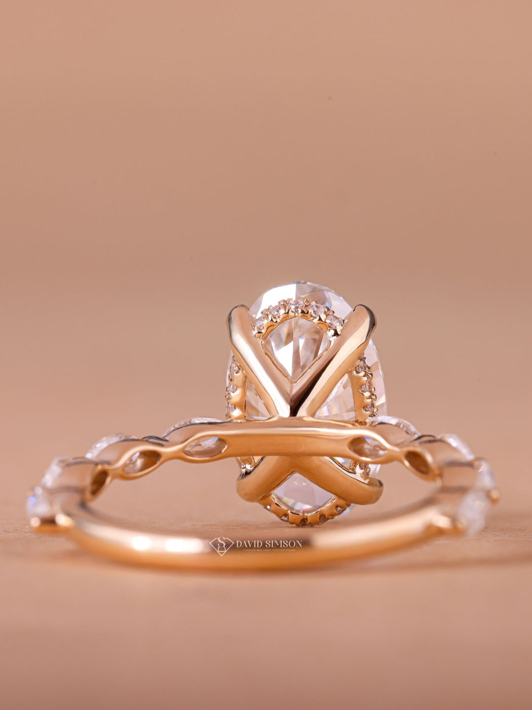 Hidden halo moissanite engagement rings, Vintage hidden halo rings in yellow gold, Hidden halo pear cut diamond rings, Hidden halo emerald cut engagement rings, 