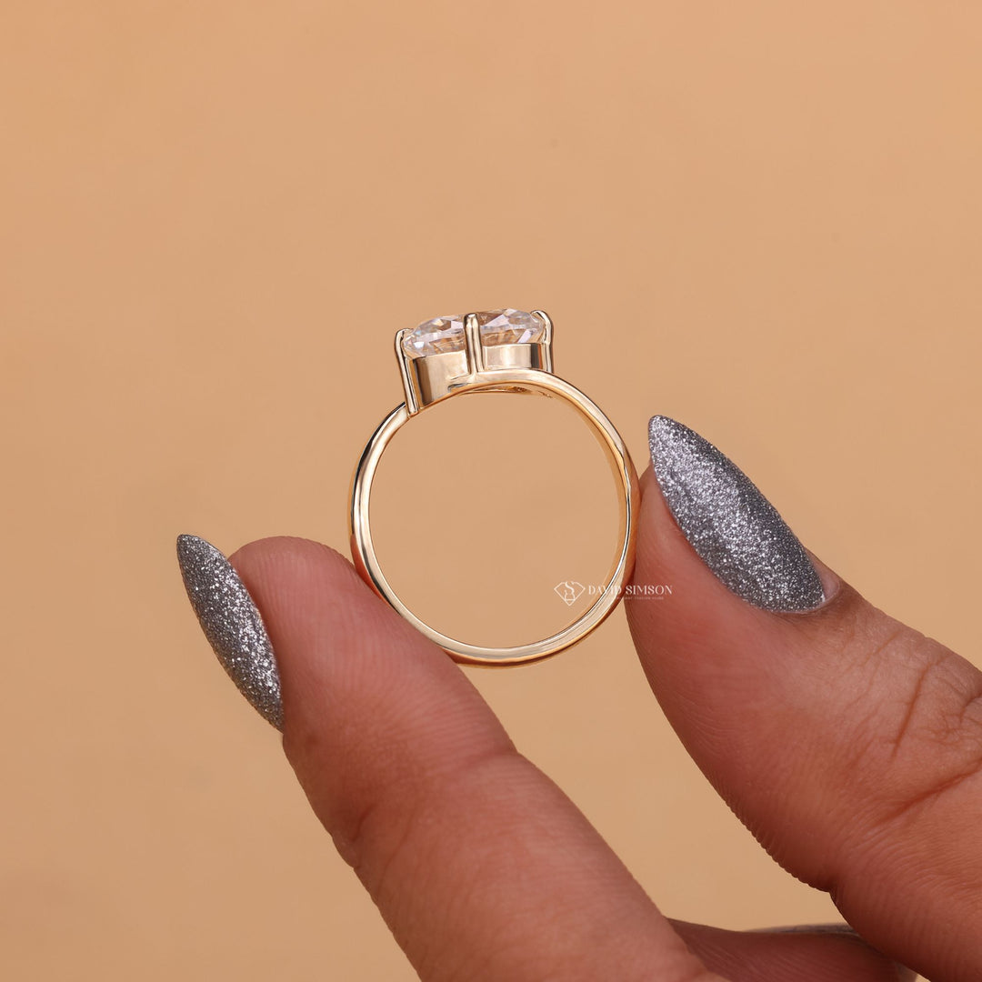 Swirl Engagement Ring, Diamond Alternative, Lab Grown Moissanite, 14K Gold Ring, 18K White Gold, D Color Moissanite, 
