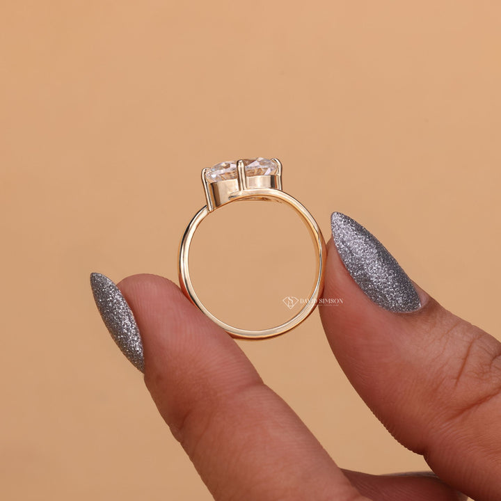 Swirl Engagement Ring, Diamond Alternative, Lab Grown Moissanite, 14K Gold Ring, 18K White Gold, D Color Moissanite, 