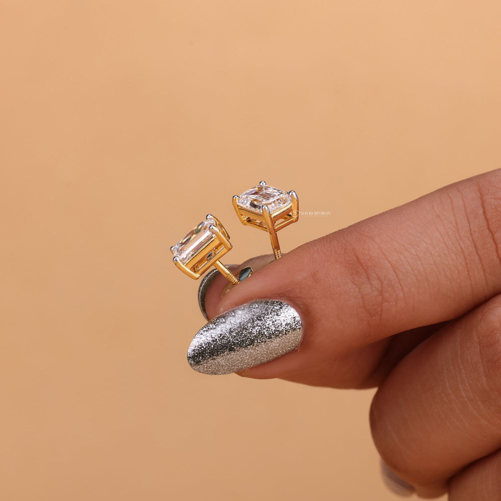 Emerald Cut Gemstone Earrings
Step Cut Moissanite Studs
D Color Moissanite Earrings
VVS1 Clarity Moissanite Studs
Lab Created Diamond Studs