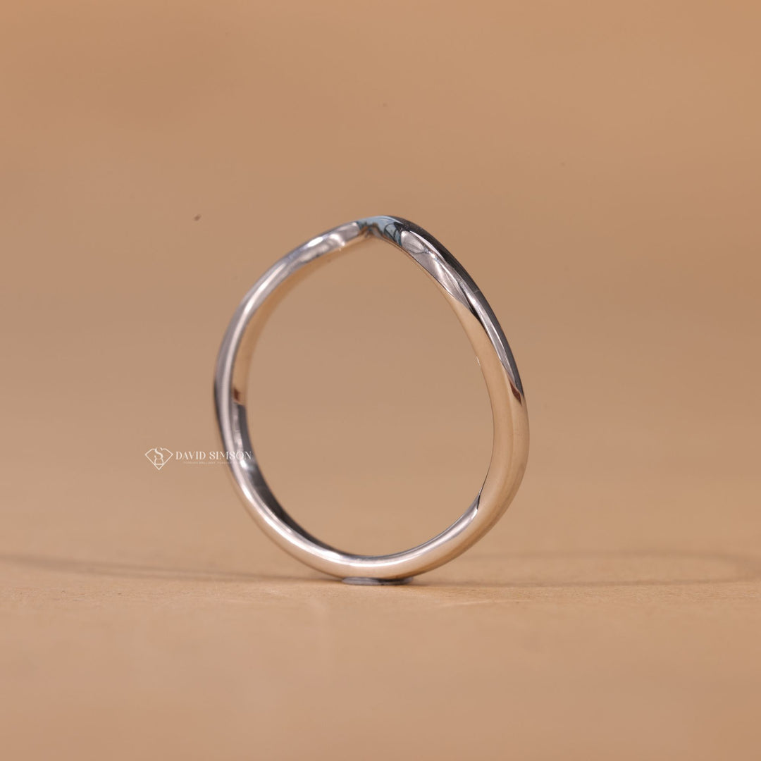 Curved Spacer Ring, Thin Wedding Band, Polished Gold Band, Stackable Ring, Women’s Wedding Band, Dainty Gold Band, Arched Wedding Ring, Comfort Fit Band, Bridal Jewelry, Solid 14K Gold, Handmade Ring, 