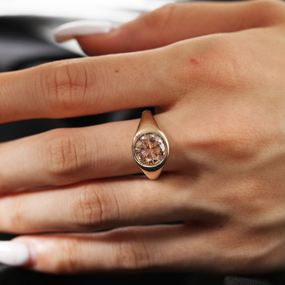 Cognac Moissanite
Chocolate Diamond Alternative
Round Cut Dome Ring
Bold Solitaire Ring
Brown Solitaire Engagement
Unique Bridal Jewelry
