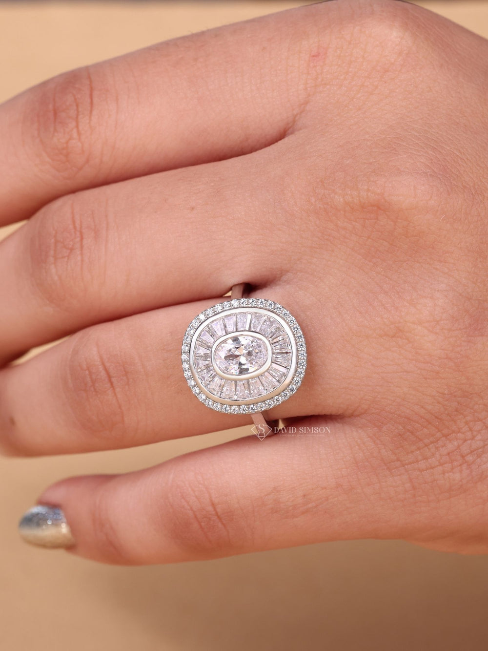 Buy double halo ring with band, Discounted double halo rings, Luxury double halo rings, Unique double halo engagement rings.