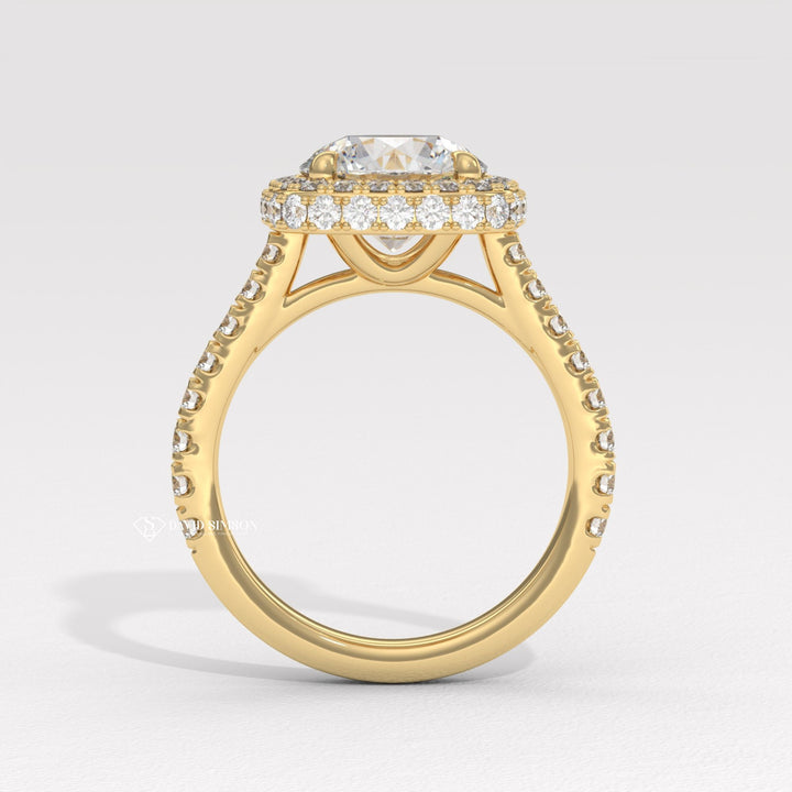 Double halo rings with financing, Double halo moissanite ring, Double halo ring in 14K gold, 