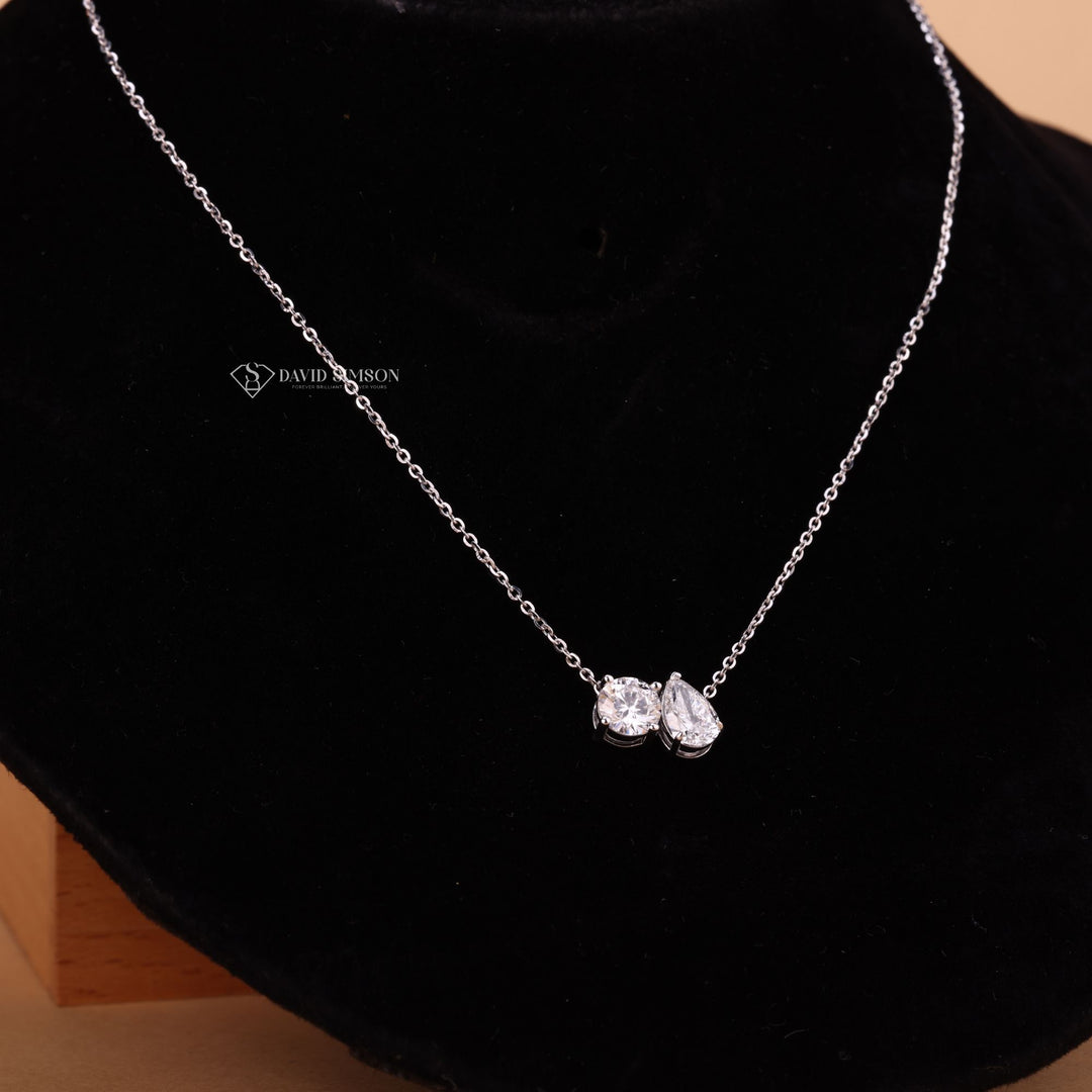 Moissanite Jewelry
Dual Stone Pendant
You and Me Necklace
Moissanite Diamond