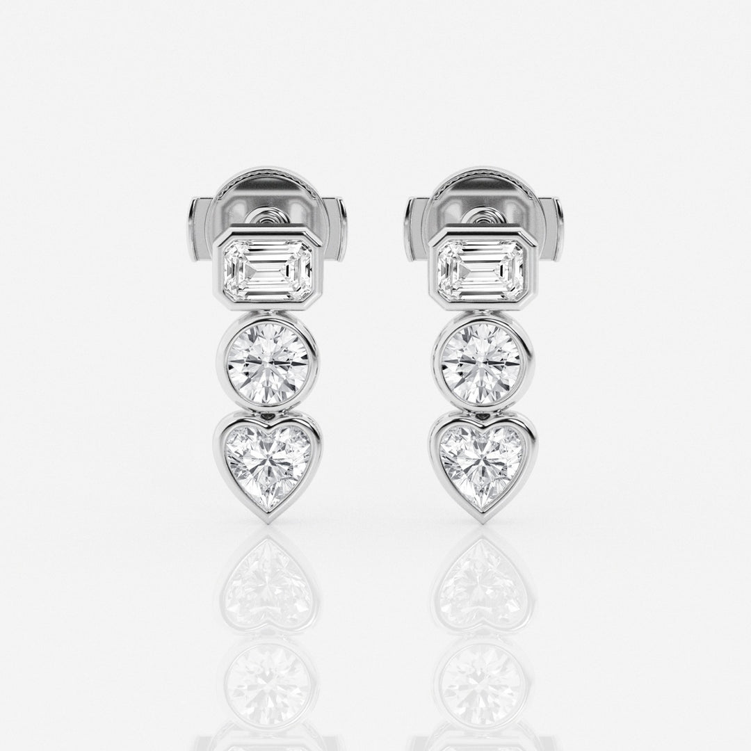 Round, Emerald & Heart Cut FG-VS2 Lab Grown Diamond Earrings for Her