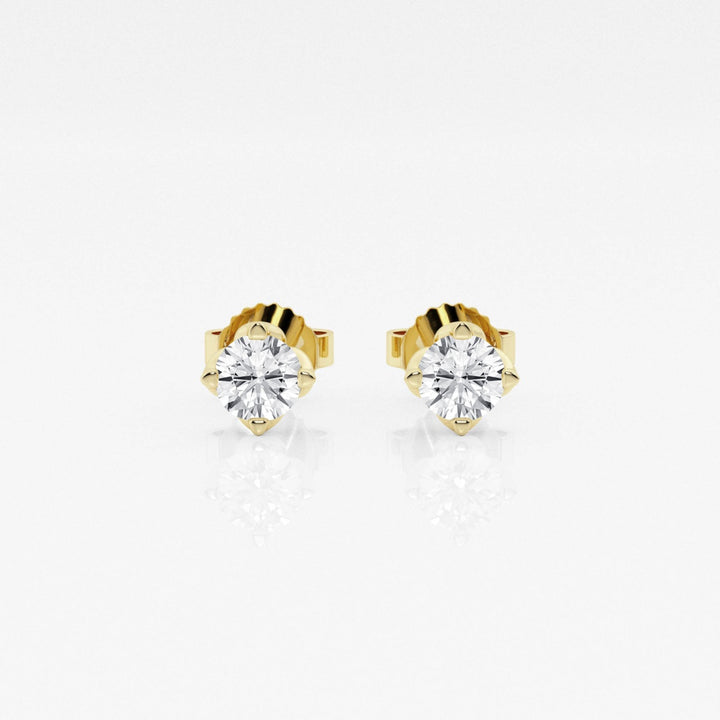 Round GH-VS2 Lab Grown Diamond Stud Earrings in 10K Gold