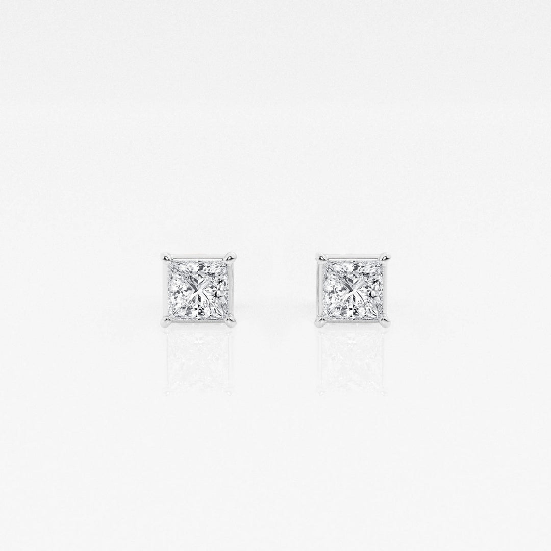 Princess Cut FG-VS2 Lab Grown Diamond Stud Earrings in 14K Gold