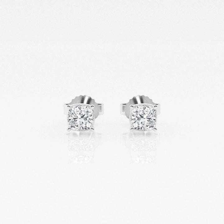 Cushion Cut FG-VS2 Lab Grown Diamond Stud Earrings in 14K Gold