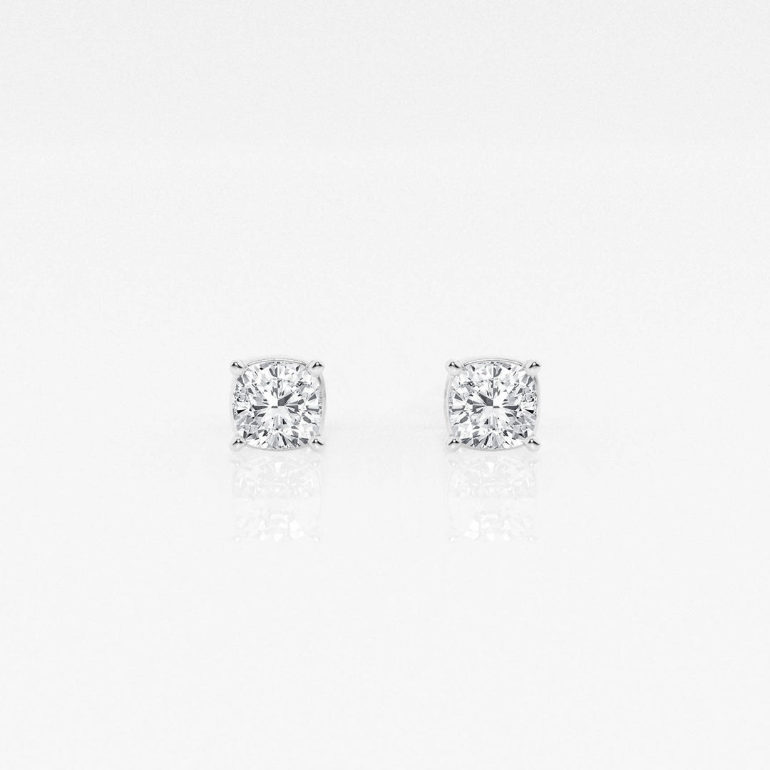 Cushion Cut FG-VS2 Lab Grown Diamond Stud Earrings in 14K Gold