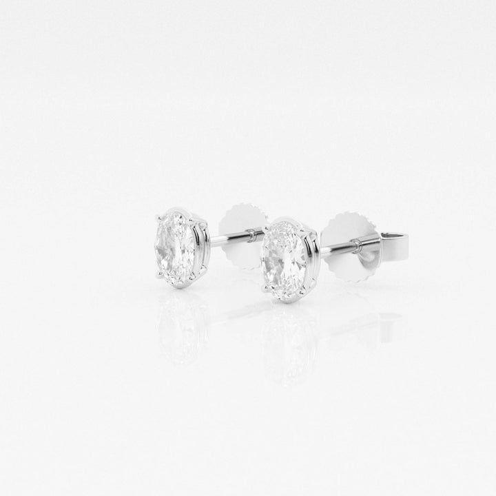 Oval FG-VS2 Lab Grown Diamond Solitaire Stud Earrings for Women